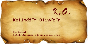 Kolimár Olivér névjegykártya